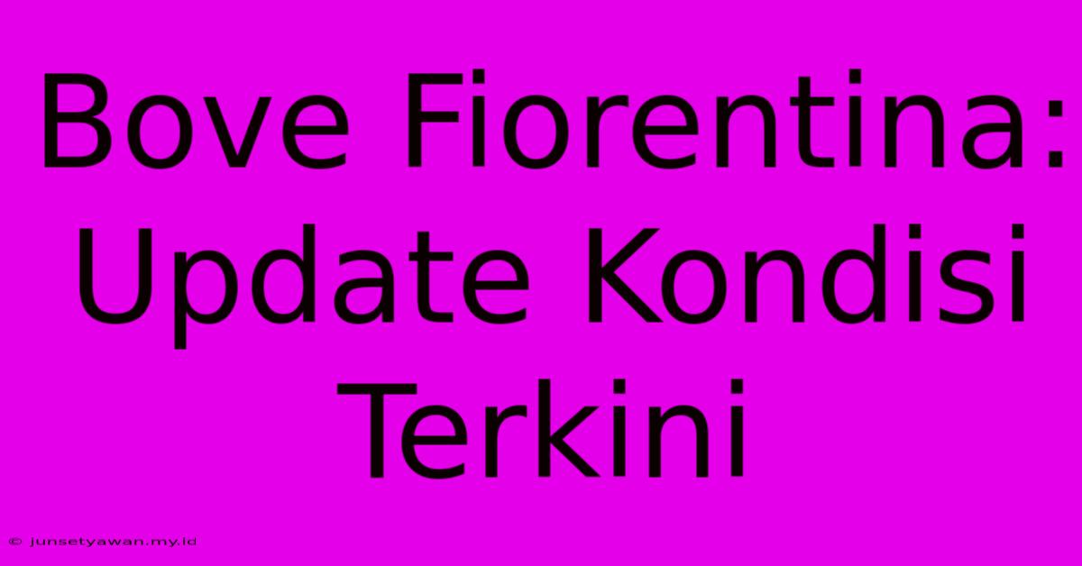 Bove Fiorentina: Update Kondisi Terkini