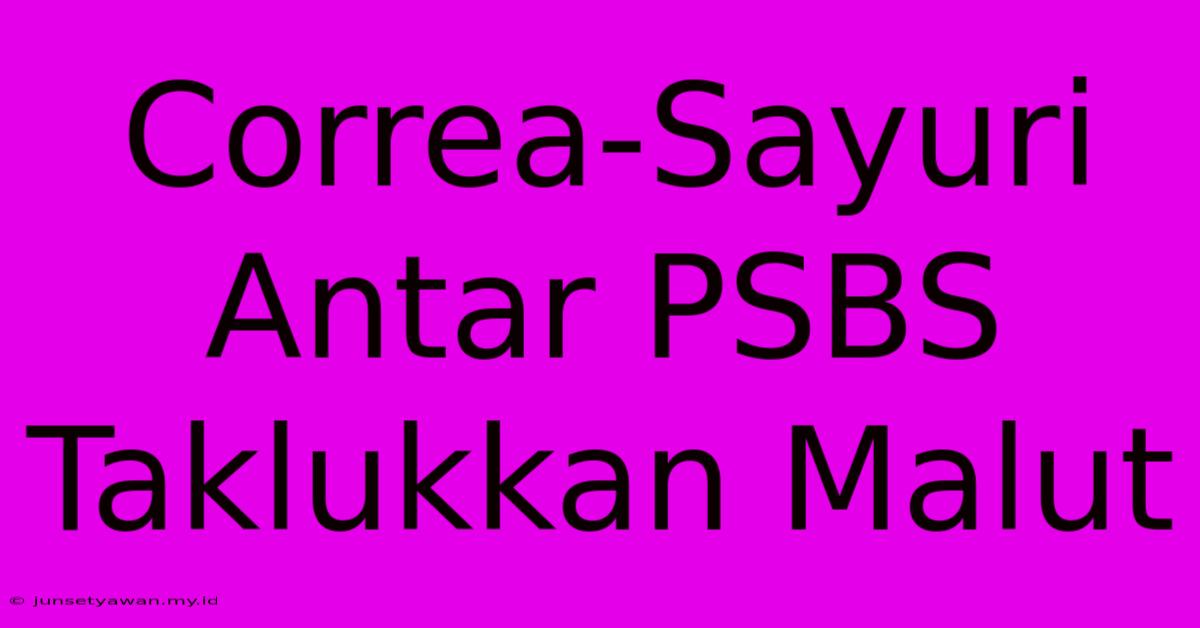 Correa-Sayuri Antar PSBS Taklukkan Malut