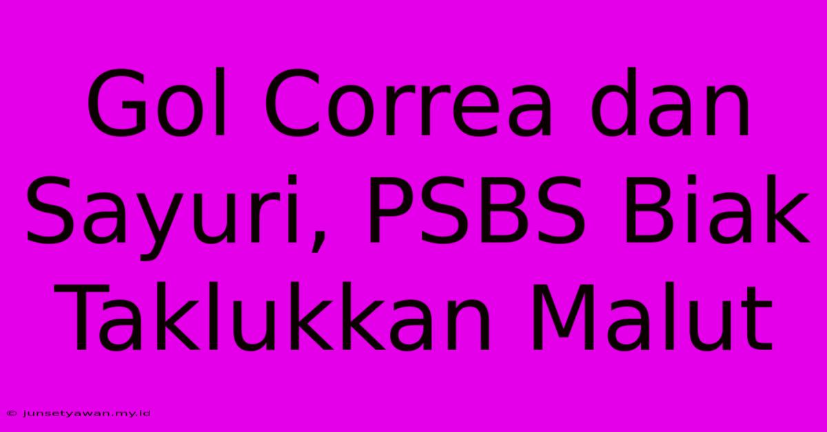 Gol Correa Dan Sayuri, PSBS Biak Taklukkan Malut